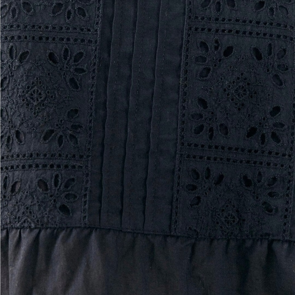 FARM Rio Black Eyelet Tie-Shoulder Cropped Top - Picture 3 of 4